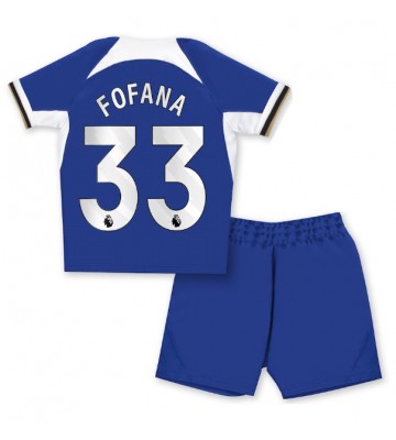 Chelsea Wesley Fofana #33 Hemmakläder Barn 2023-24 Kortärmad (+ Korta byxor)